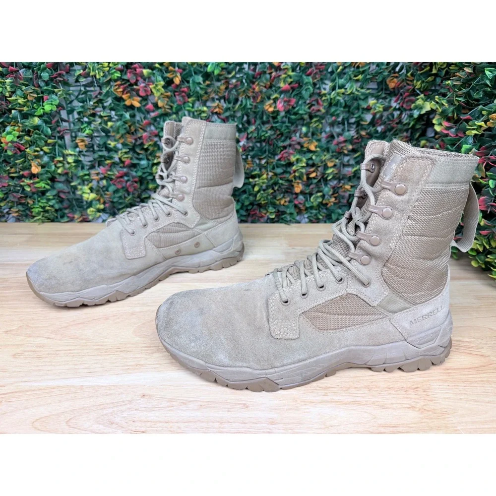 Merrell Moab 2 8 Inch Tactical Waterproof Boots Coyote Tan Mens 10.5 J099375
